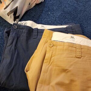 2 pair of khakis cargo shorts big and tall